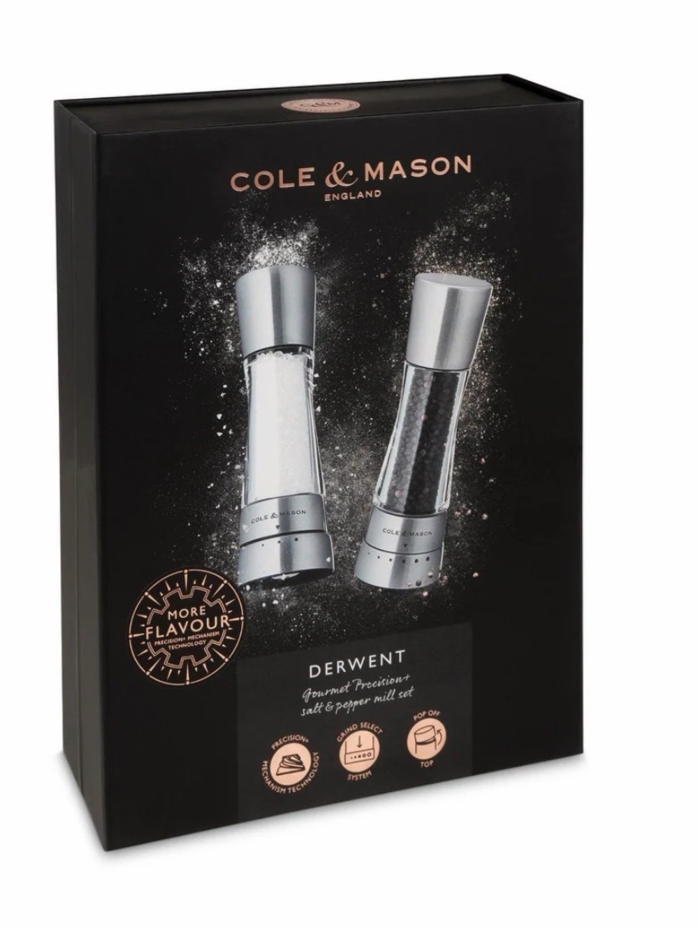 Cole & Mason Derwent Salt & Pepper Mill Gift Set, Stainless Steel 7.5"